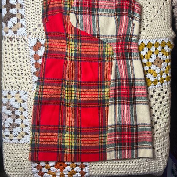 y2k Vera Wang Princess plaid mini dress - Picture 3 of 9